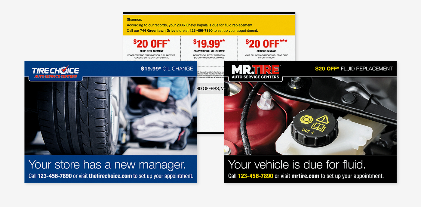 Tire Choice and Mr. Tire postcards