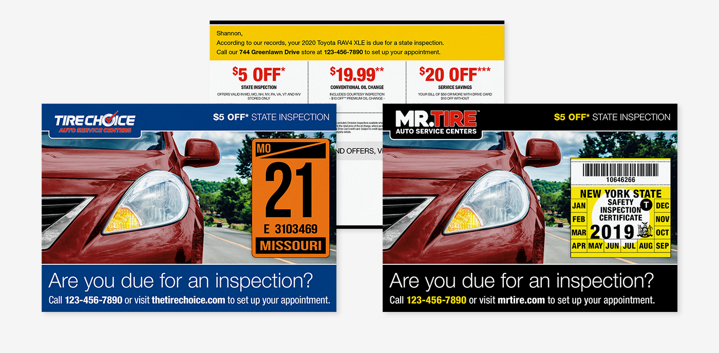 Tire Choice and Mr. Tire postcards